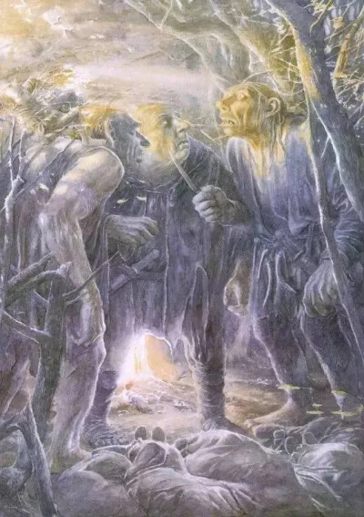 这些是英国插画艺术家 艾伦·李（Alan lee，1947年— ）为《魔戒》创作的水彩画稿，每一张都好强
