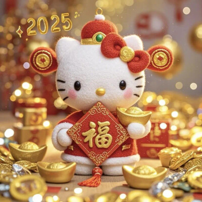 Hello Kitty头像 微信头像 QQ头像 毛毡 公仔 软绵绵 超级可爱 财神 元宝 招财进宝 春节祝福 福到了 财神爷