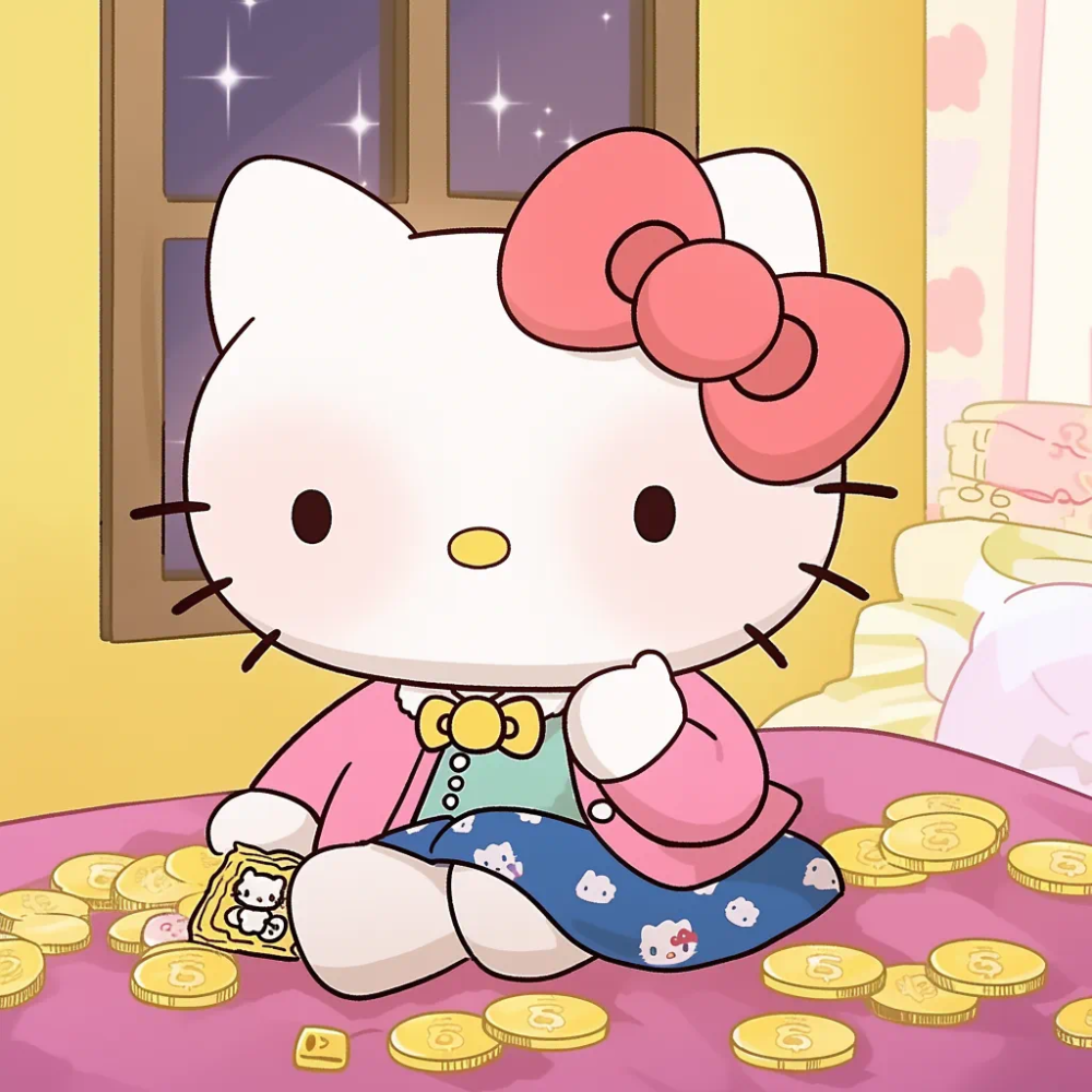 Hello Kitty头像 微信头像 QQ头像 毛毡 公仔 软绵绵 超级可爱 小财迷 招财进宝 财神到 赚大钱 小富婆