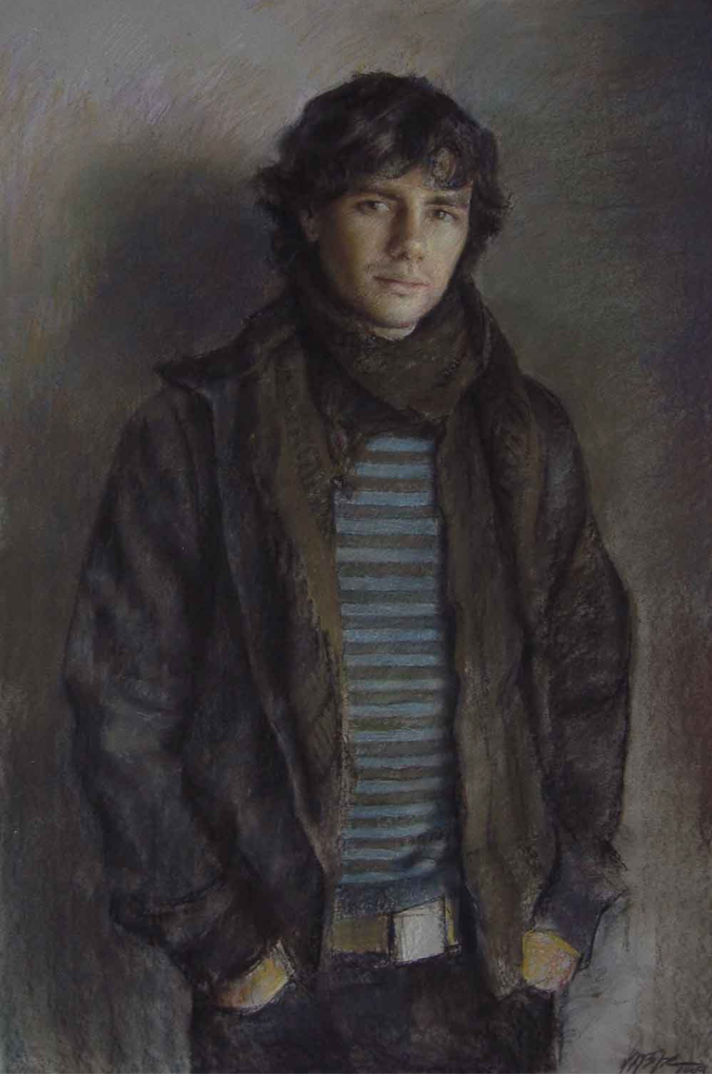 MIGUEL ANGEL. 
Pastel en cartón, 2009
