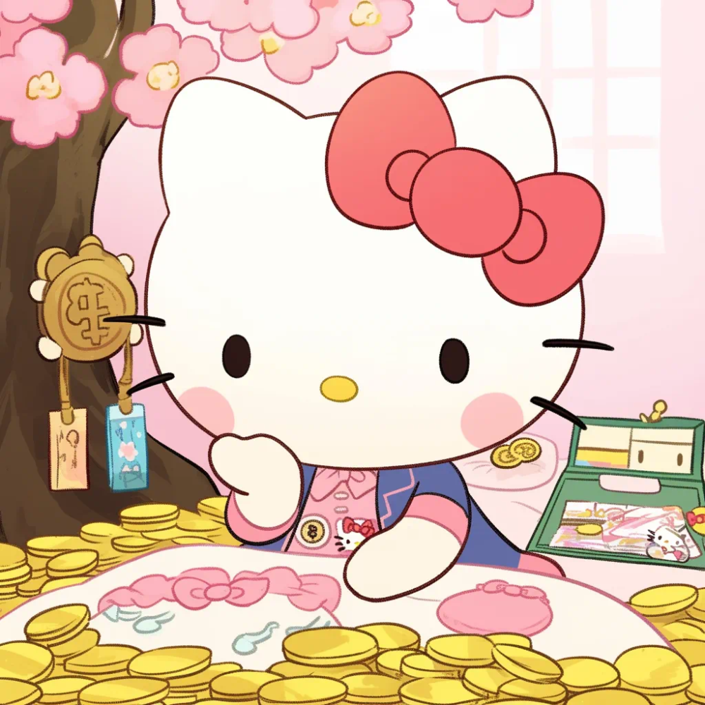 Hello Kitty头像 微信头像 QQ头像 毛毡 公仔 软绵绵 超级可爱 小财迷 招财进宝 财神到 赚大钱 小富婆