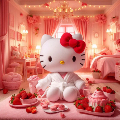 Hello Kitty头像 微信头像 QQ头像 毛毡 公仔 软绵绵 超级可爱 草莓 鲜花 小熊熊 浴袍 蛋糕 香槟 甜甜