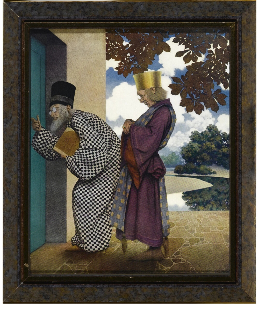 马克斯菲尔德.帕里什（Maxfield Parrish），美国插画家，活跃于20世纪上半叶，其作品因独特的饱和色与理想化的新古典主义意象而出名。帕里什的艺术特点是鲜艳的色彩，“帕里什蓝色”这个颜色就是以他的名字命名。帕里什用在他的画中使用了许多创新技术。他将模型照片的黑白几何图案投影到他的作品中。他也将通过拍照，放大对象来创作他的画。帕里什使用的绘画技术使他的画更立体。
