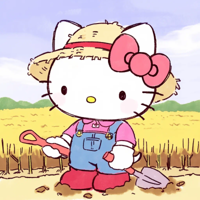 Hello Kitty头像 微信头像 QQ头像 毛毡 公仔 软绵绵 超级可爱 秋天 丰收 耕地 农民伯伯 金灿灿的稻谷 锄禾日当午，汗滴禾下土，谁知盘中餐，粒粒皆辛苦