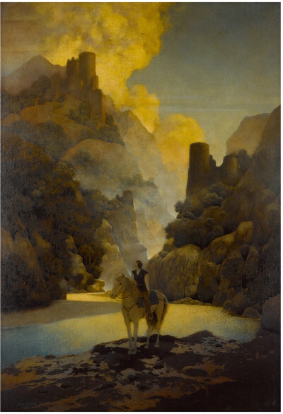 马克斯菲尔德.帕里什（Maxfield Parrish），美国插画家，活跃于20世纪上半叶，其作品因独特的饱和色与理想化的新古典主义意象而出名。帕里什的艺术特点是鲜艳的色彩，“帕里什蓝色”这个颜色就是以他的名字命名。帕…