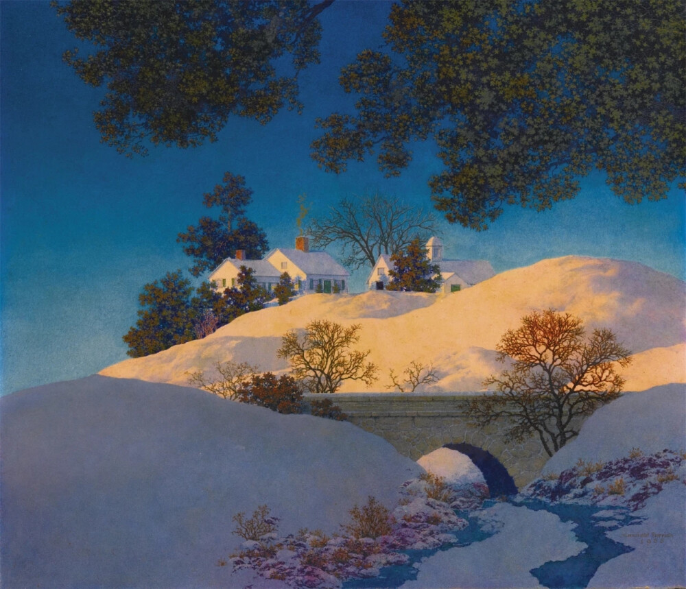 马克斯菲尔德.帕里什（Maxfield Parrish），美国插画家，活跃于20世纪上半叶，其作品因独特的饱和色与理想化的新古典主义意象而出名。帕里什的艺术特点是鲜艳的色彩，“帕里什蓝色”这个颜色就是以他的名字命名。帕里什用在他的画中使用了许多创新技术。他将模型照片的黑白几何图案投影到他的作品中。他也将通过拍照，放大对象来创作他的画。帕里什使用的绘画技术使他的画更立体。
