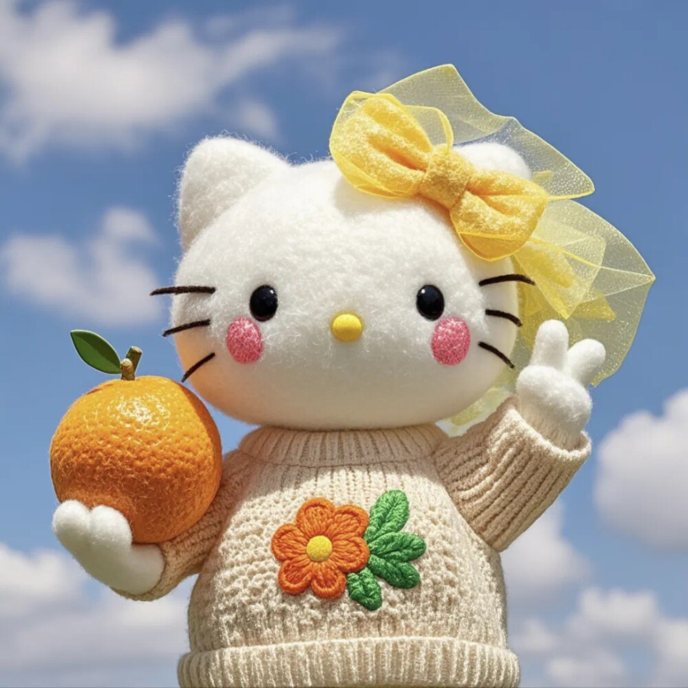 Hello Kitty头像 微信头像 QQ头像 毛毡 公仔 软绵绵 超级可爱 橘子 橙子 大吉大利 水果 