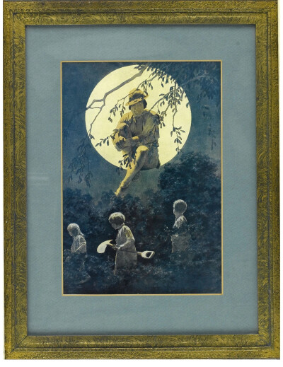 马克斯菲尔德.帕里什（Maxfield Parrish），美国插画家，活跃于20世纪上半叶，其作品因独特的饱和色与理想化的新古典主义意象而出名。帕里什的艺术特点是鲜艳的色彩，“帕里什蓝色”这个颜色就是以他的名字命名。帕…