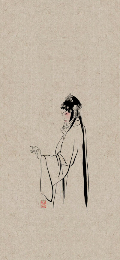 青花系列和梨园系列人物白描
閒人画 ​​​