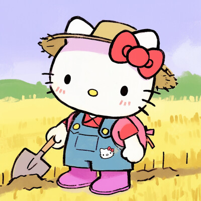 Hello Kitty头像 微信头像 QQ头像 毛毡 公仔 软绵绵 超级可爱 秋天 丰收 耕地 农民伯伯 金灿灿的稻谷 锄禾日当午，汗滴禾下土，谁知盘中餐，粒粒皆辛苦