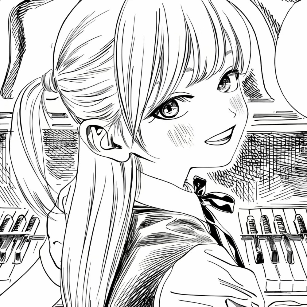 黑白漫画/女生头像