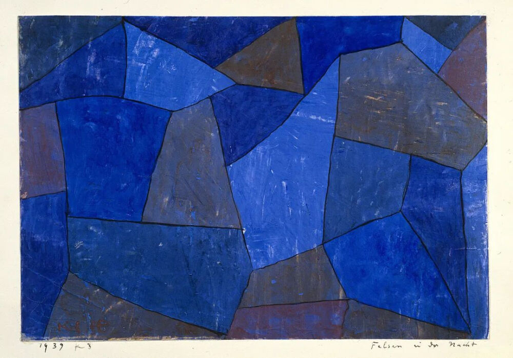 Rocks at Night,1939,Watercolor and ink on chalk-and glue-primed letter paper,mounted on paper,20.9x29.5cm
