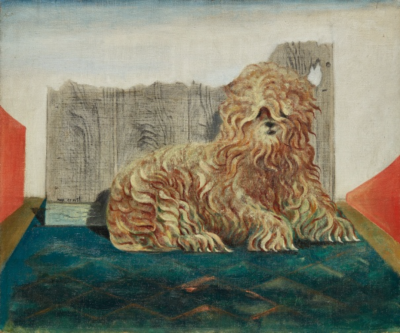 Max Ernst
Kachina, le chien de Peggy Guggenheim
oil on canvas 46 x 54.9 cm 1942.
