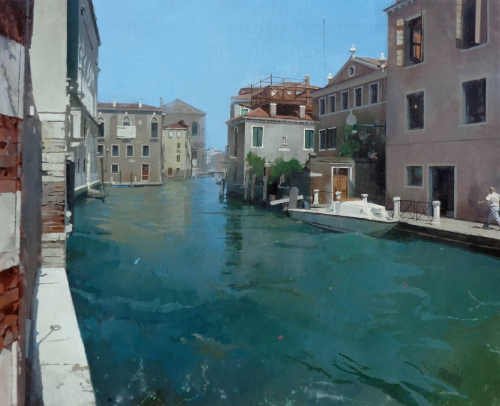 Arquitectura y canal. Venecia
65x81cm. Mixta sobre lienzo. 2020
