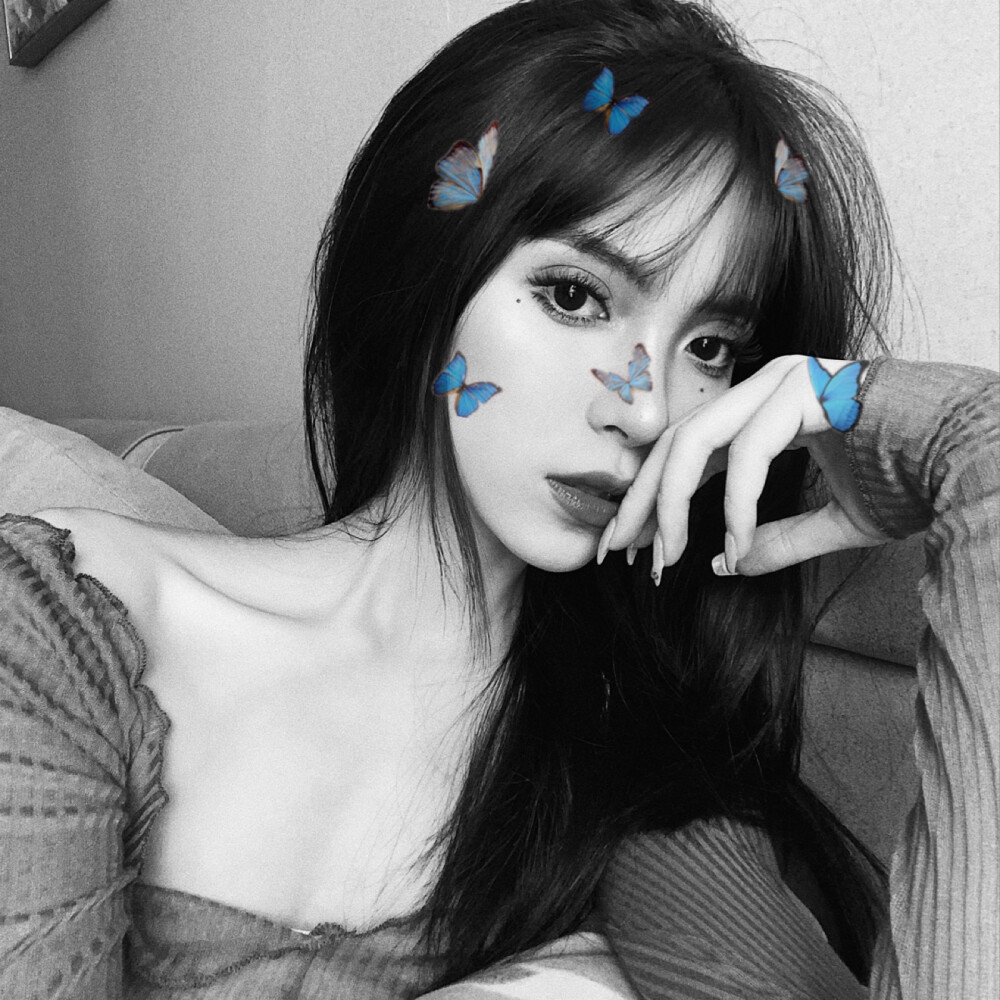 黑白女头真人头像女头女生女孩女人