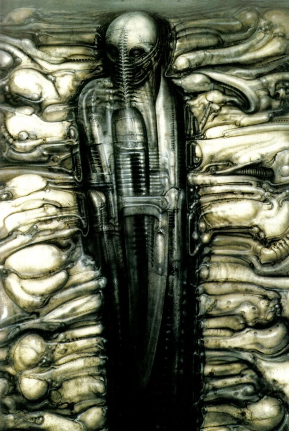 汉斯·鲁道夫·吉格尔（H.R. Giger），瑞士知名的超现实主义画家、雕塑家、设计师。设计电影《异形》中的外星生物，赢得奥斯卡金像奖的最佳视觉效果奖。我们在电影中看到的恐怖的异形形象就是出自此人之手。他的作品最大特色，就是将人体和机器用冰冷黑暗的手法巧妙的联系在一起，使其画风黑暗、抽象、古怪而奇异，令人不寒而栗的同时，又有一种别样的炫目。可以说，这种奇特而恐怖的表现手法，让《异形》这系列电影充满了很多值得回味的艺术气息。