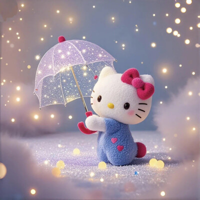 Hello Kitty头像 微信头像 QQ头像 毛毡 公仔 软绵绵 超级可爱 下雪 冬天