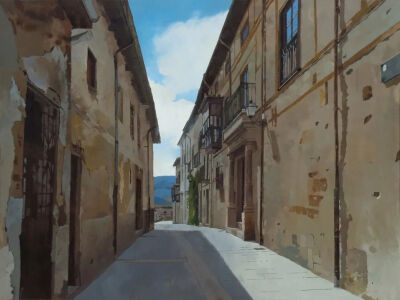 Calle Santa Cruz. Medina de Pomar
97x130 cm. Mixta sobre lienzo. 2021
