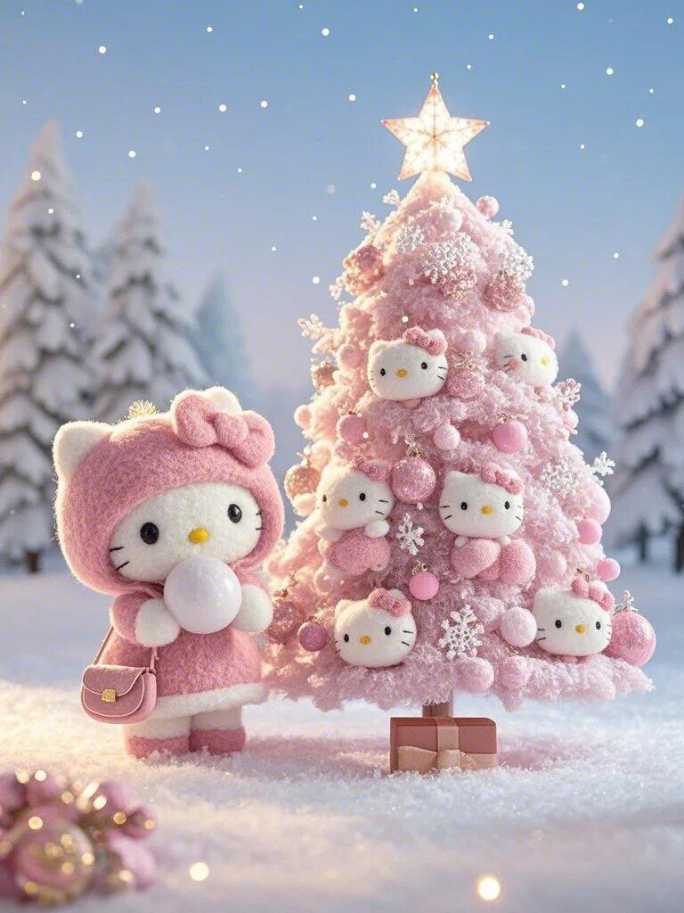 Hello Kitty头像 微信头像 QQ头像 毛毡 公仔 软绵绵 超级可爱 下雪 冬天 雪人 圣诞节