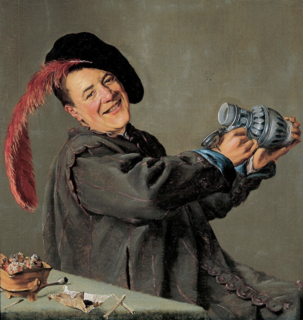 朱迪思·莱斯特（Judith Leyster），《乔利·托珀》（Jolly Toper）（1629 年）。国立博物馆藏。
