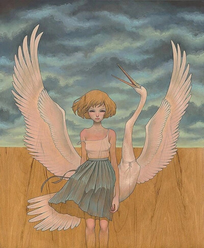 日裔美籍艺术家 Audrey Kawasaki 的木板油画 ​​​​
