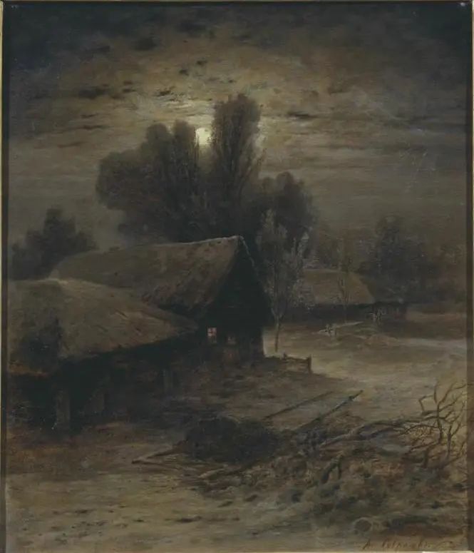 萨夫拉索夫冬夜
阿列克谢·萨夫拉索夫1869年，布面油画，59 x 51.5 cm ​​​