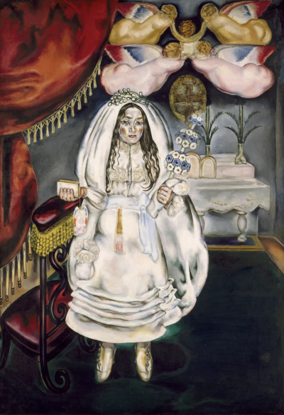 玛丽亚·布兰查德（Maria Blanchard），《初次领圣餐的女孩》（Girl at her First Communion，1914 年）。 