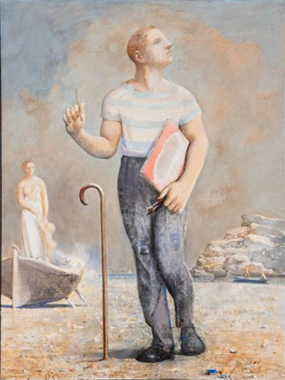 Pintor de nubes
1990，oil on canvas，138 x 97 cm
