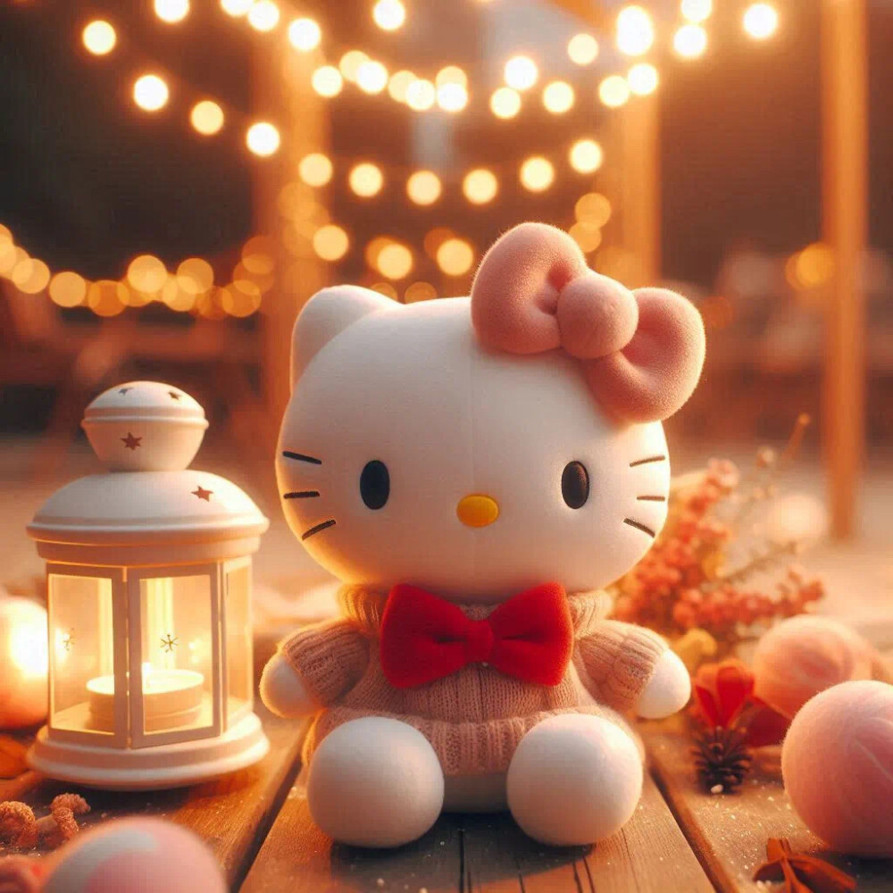 Hello Kitty头像 微信头像 QQ头像 毛毡 公仔 软绵绵 超级可爱 圣诞节 冬季 围巾 