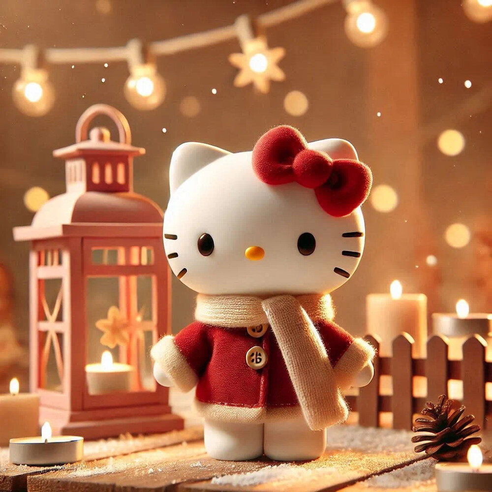 Hello Kitty头像 微信头像 QQ头像 毛毡 公仔 软绵绵 超级可爱 圣诞节 冬季 围巾 