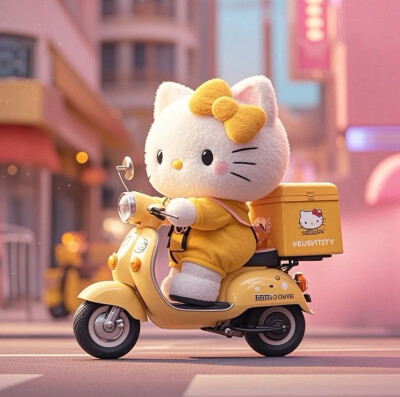 Hello Kitty头像 微信头像 QQ头像 毛毡 公仔 软绵绵 超级可爱 电动车 电瓶车 外卖 宅急送 跑腿