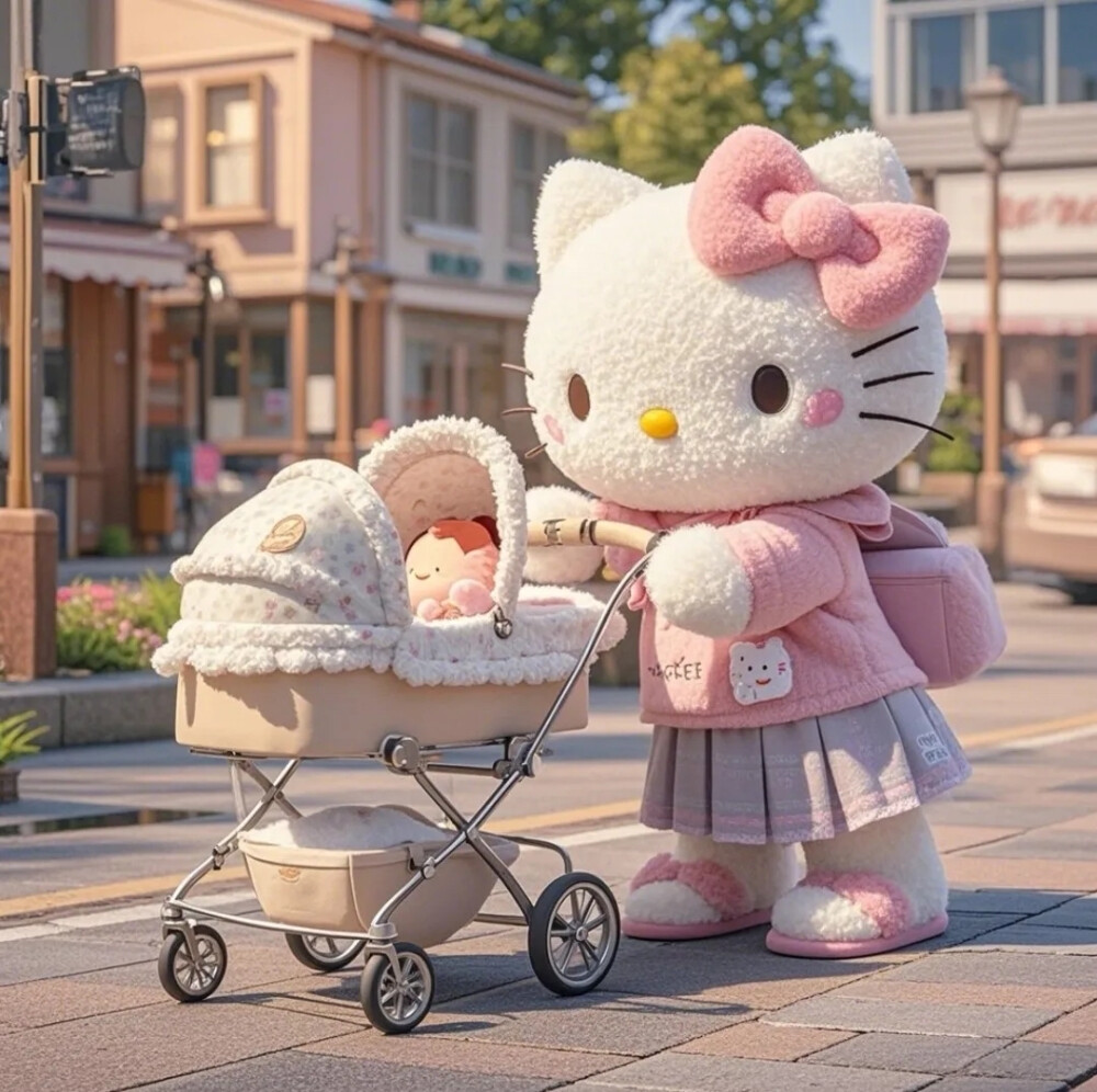 Hello Kitty头像 微信头像 QQ头像 毛毡 公仔 软绵绵 超级可爱 宝妈 婴儿车 小宝宝