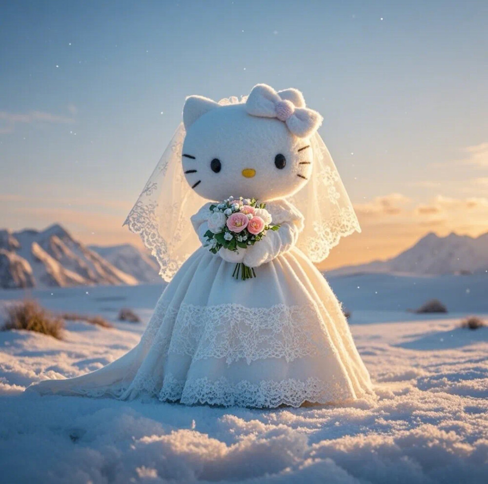 Hello Kitty头像 微信头像 QQ头像 毛毡 公仔 软绵绵 超级可爱 新娘 婚纱 捧花