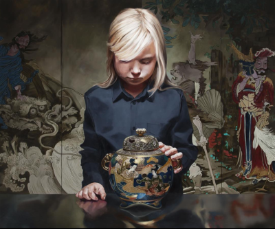 Sleepwalker (satsuma jar)
2015, oil on canvas, 100x120cm
