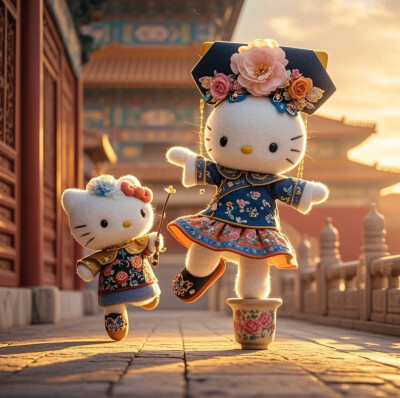 Hello Kitty头像 微信头像 QQ头像 毛毡 公仔 软绵绵 超级可爱 甄嬛传 唐装 中国风 旗袍 国风