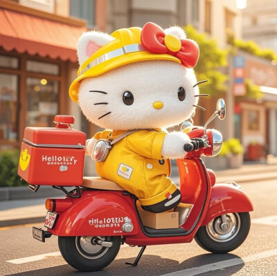 Hello Kitty头像 微信头像 QQ头像 毛毡 公仔 软绵绵 超级可爱 电动车 电瓶车 外卖 宅急送 跑腿