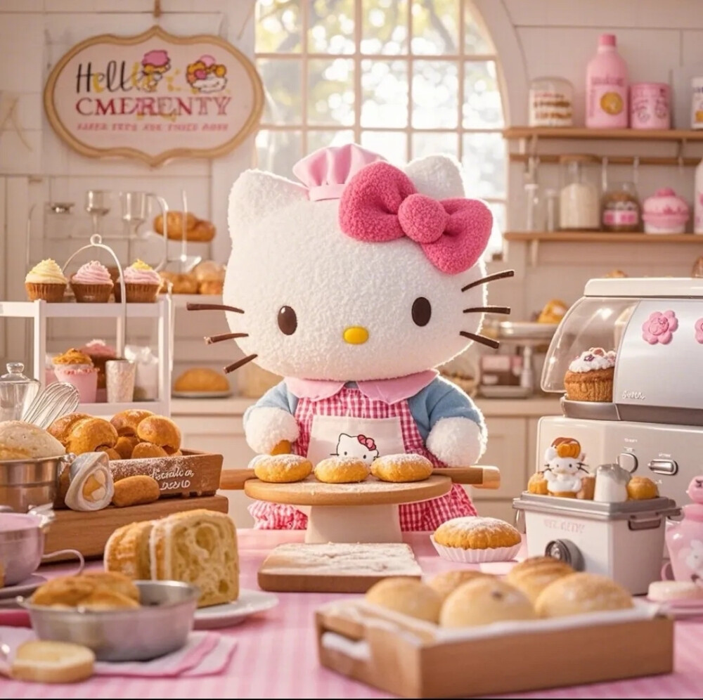 Hello Kitty头像 微信头像 QQ头像 毛毡 公仔 软绵绵 超级可爱 烘焙师 甜品师 蛋糕店 面包房