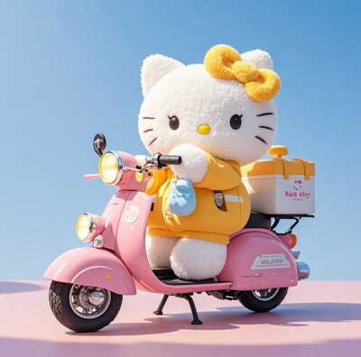 Hello Kitty头像 微信头像 QQ头像 毛毡 公仔 软绵绵 超级可爱 电动车 电瓶车 外卖 宅急送 跑腿