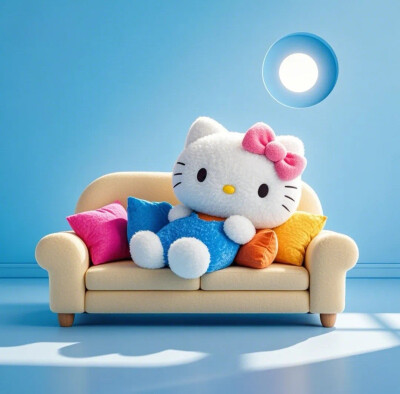 Hello Kitty头像 微信头像 QQ头像 毛毡 公仔 软绵绵 超级可爱 沙发 葛优躺
