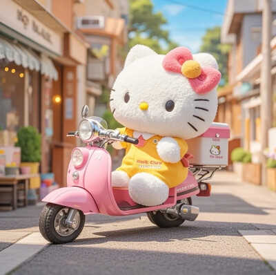 Hello Kitty头像 微信头像 QQ头像 毛毡 公仔 软绵绵 超级可爱 电动车 电瓶车 外卖 宅急送 跑腿