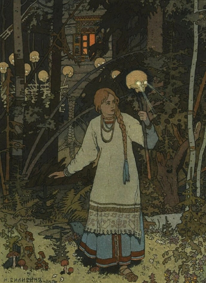 俄罗斯插画家 Ivan Bilibin（1876—1942）出生于圣彼得堡郊区的塔尔霍夫卡（Tarkhovka），其以绘制充满奇幻色彩的斯拉夫民间传说和俄罗斯民间传说艺术创作而闻名于世，同时也曾为俄罗斯芭蕾舞团精心设计了无数令人叹为观止的经典场景<下篇内容将会分享>。其笔下的插画风格独特，融合了浓郁的民族风情与充满辨识度的个人艺术审美。