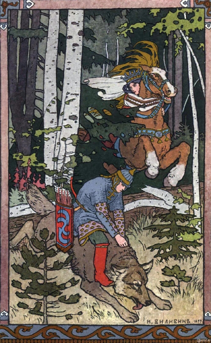 俄罗斯插画家 Ivan Bilibin（1876—1942）出生于圣彼得堡郊区的塔尔霍夫卡（Tarkhovka），其以绘制充满奇幻色彩的斯拉夫民间传说和俄罗斯民间传说艺术创作而闻名于世，同时也曾为俄罗斯芭蕾舞团精心设计了无数令人叹为观止的经典场景<下篇内容将会分享>。其笔下的插画风格独特，融合了浓郁的民族风情与充满辨识度的个人艺术审美。