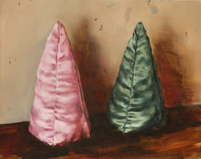 Pink Cone, Green Cone
2020，Oil on canvas
16 1/2 × 20 9/10 in
