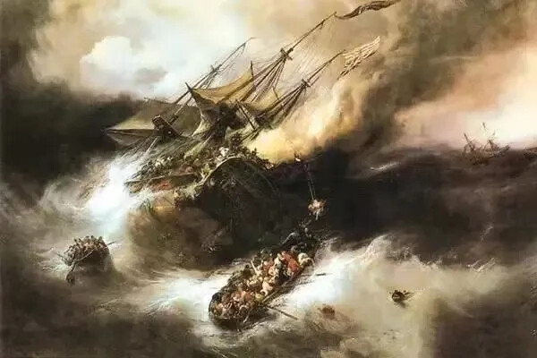 《肯特海滩》
（incendie de kent）1827年
油彩‧布面，264 x420 cm
马里内博物馆，巴黎（Paris），法国