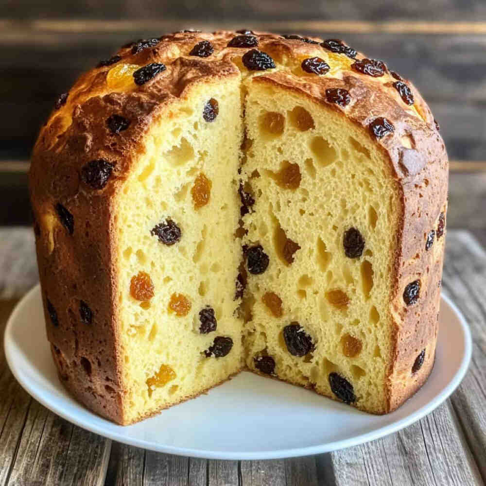 意大利 Panettone 潘娜托尼 潘妮托尼 语意为“托尼的面包”，起源于米兰，如今已遍布全意大利。蛋糕中夹杂着葡萄干和糖渍橙皮，蓬松柔软、果味浓郁，常常在圣诞节和新年聚会时分享食用。适合与热饮或甜酒搭配使用，或切成薄片烤脆，涂上马斯卡彭奶酪（mascarpone）一起食用