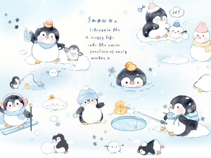 小企鹅雪乐园ipad壁纸