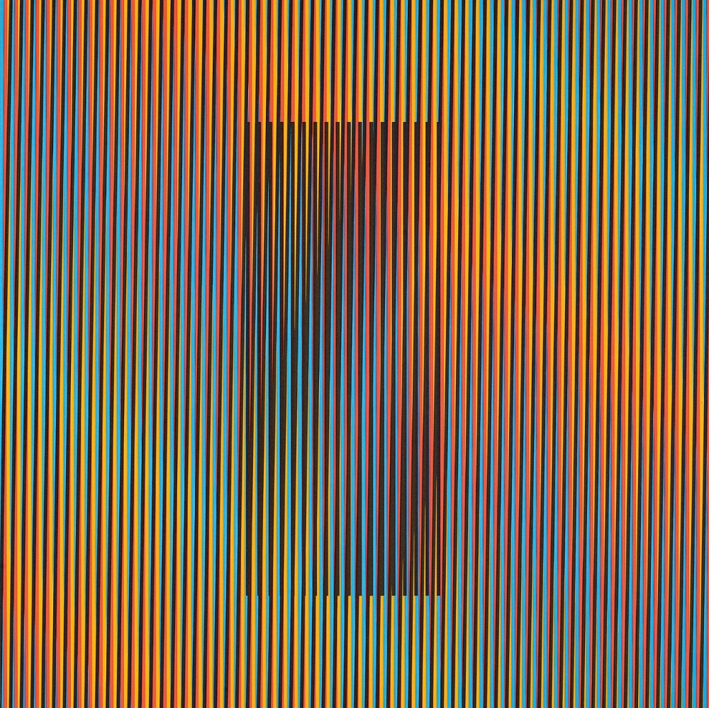 卡洛斯·克鲁兹-迭兹（Carlos Cruz-Diez）是委内瑞拉欧普艺术家。他的作品比维克托·瓦萨雷里的更加追求给观察者造成视觉和心理上的反应，多用密麻整齐的锥形线条，而不是矩形来做探索的材料。在色彩上也不是像维克托·瓦萨雷里那样一格一色，而是微妙的渐变，当然这个渐变也是遵循规律的。对画面的干扰不是拱入一个球或者其他异物，而常常是一组黑线，规则或者不规则地使相邻的线条和色彩产生联系。