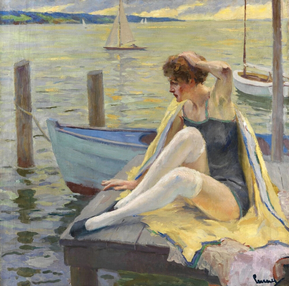 爱德华·库库尔（Edward Cucuel，1875年8月6日-1954年4月18日），是一位美国画家。他擅长使用充满活力的色彩来描绘女性在阳光斑驳风景中的姿态。他的作品在色彩和动机上与法国印象派相似，常使用其家人而不是专业人士作为模特，展示带有社交的场景和迷人的巴伐利亚景观。