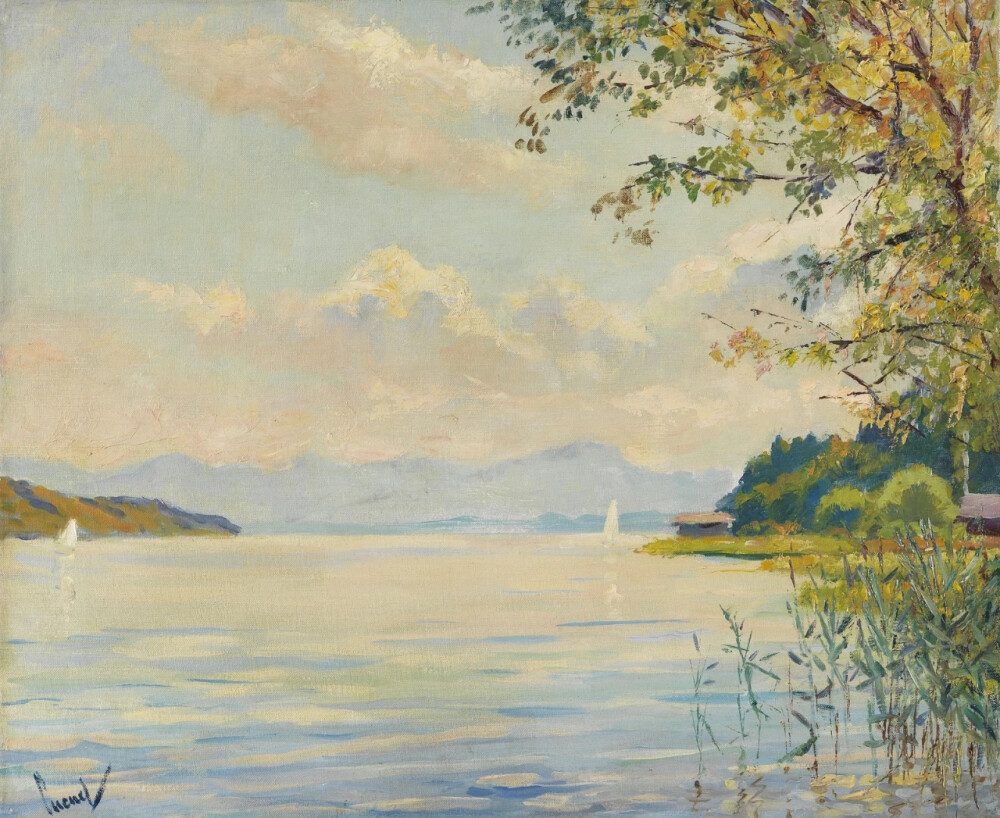 爱德华·库库尔（Edward Cucuel，1875年8月6日-1954年4月18日），是一位美国画家。他擅长使用充满活力的色彩来描绘女性在阳光斑驳风景中的姿态。他的作品在色彩和动机上与法国印象派相似，常使用其家人而不是专业人士作为模特，展示带有社交的场景和迷人的巴伐利亚景观。