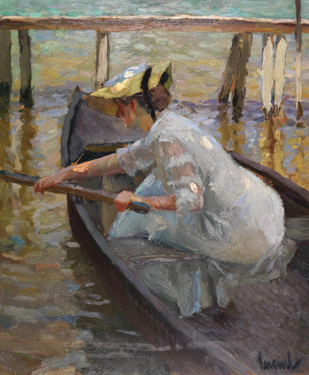 爱德华·库库尔（Edward Cucuel，1875年8月6日-1954年4月18日），是一位美国画家。他擅长使用充满活力的色彩来描绘女性在阳光斑驳风景中的姿态。他的作品在色彩和动机上与法国印象派相似，常使用其家人而不是专业人士作为模特，展示带有社交的场景和迷人的巴伐利亚景观。